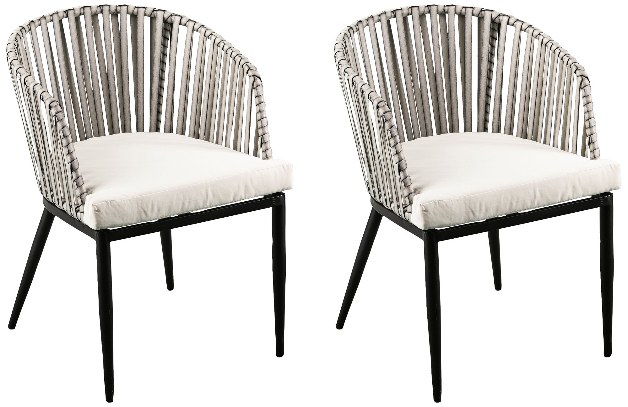 Melilani Black and White Outdoor Accent Chairs Set of 2