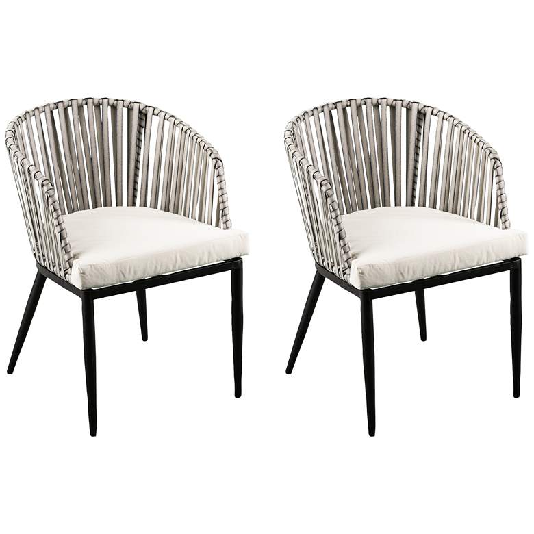 Image 2 Melilani Black and White Outdoor Accent Chairs Set of 2