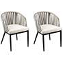 Melilani Black and White Outdoor Accent Chairs Set of 2
