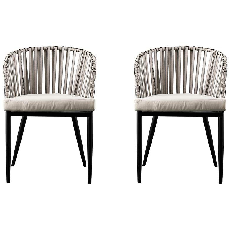 Image 3 Melilani Black and White Outdoor Accent Chairs Set of 2 more views