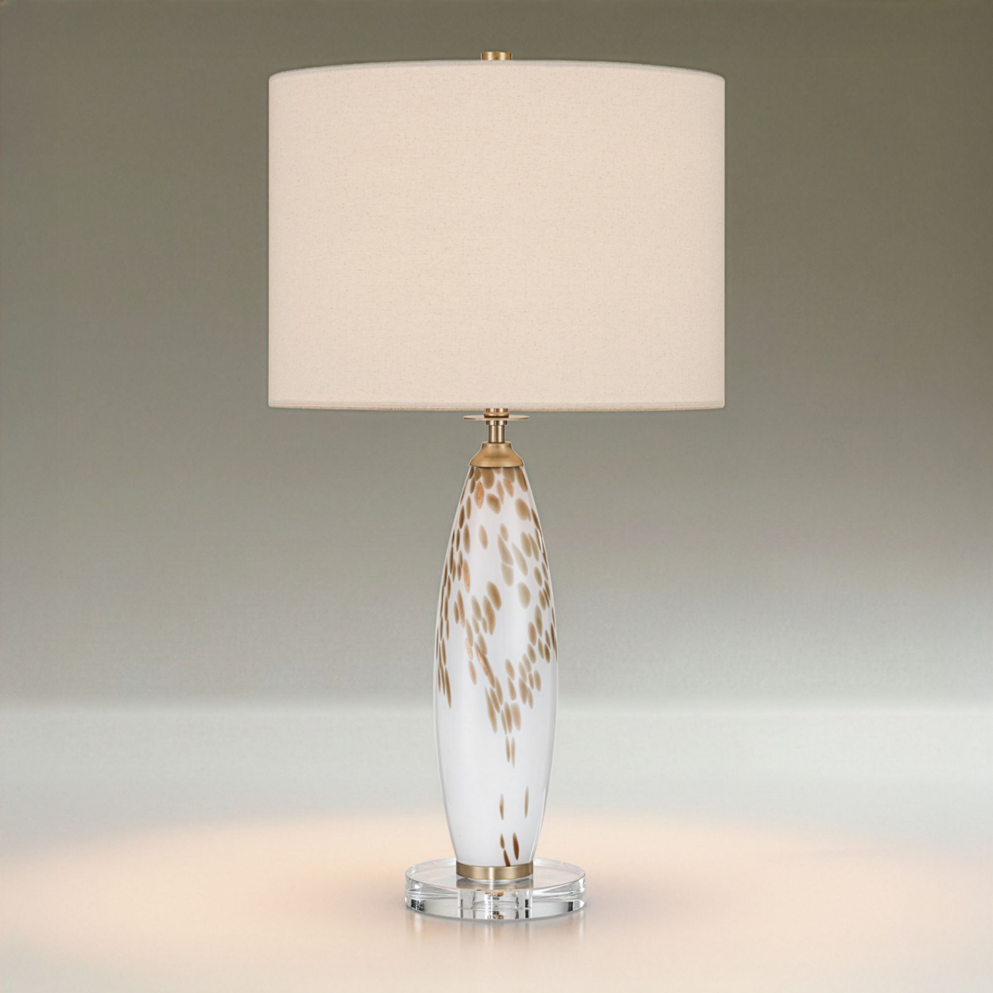 Melina 27 1/2" High White and Beige Glass Table Lamp Set of 2
