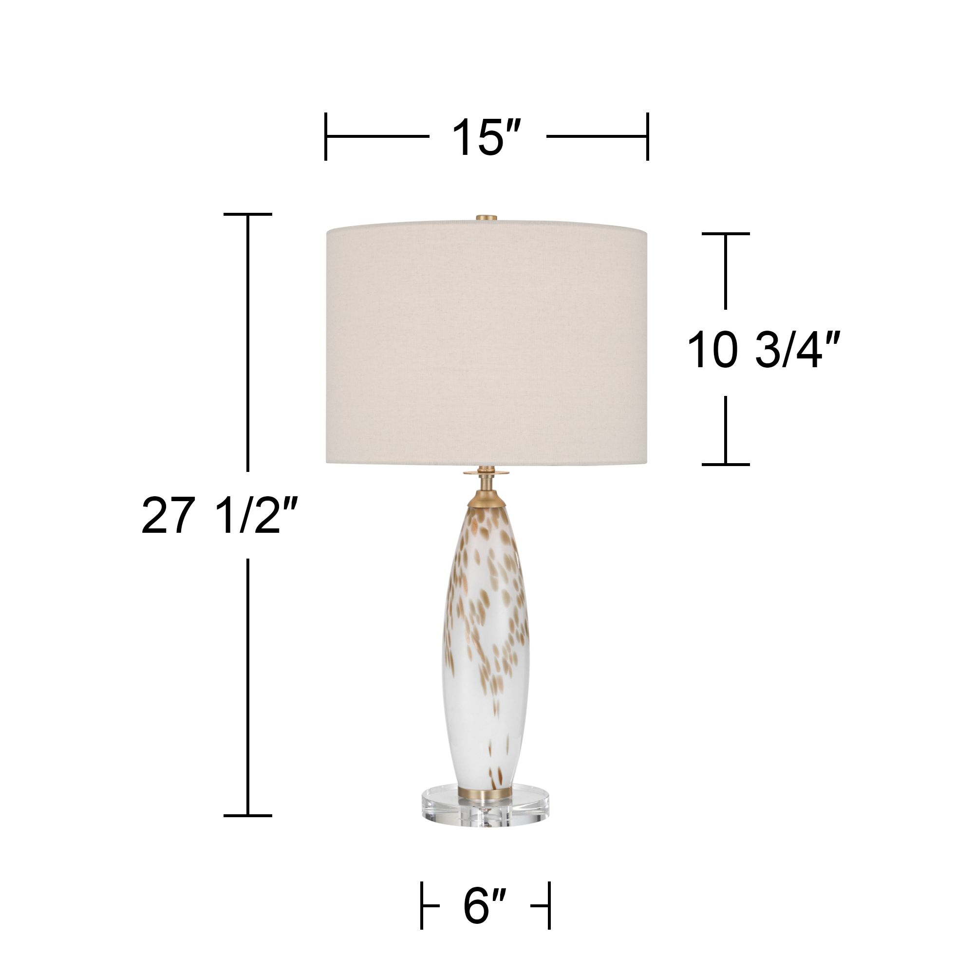 Melina 27 1/2" High White and Beige Glass Table Lamp in scene