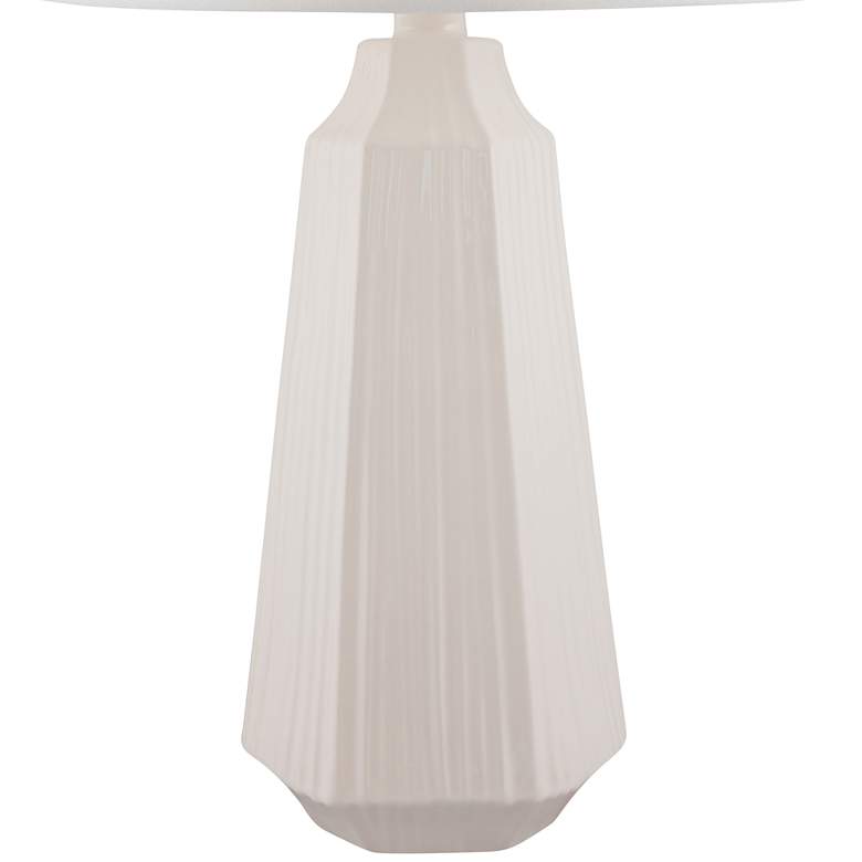 Image 2 Melinda 29 inch Coastal Modern White Faceted Ceramic Table Lamp more views
