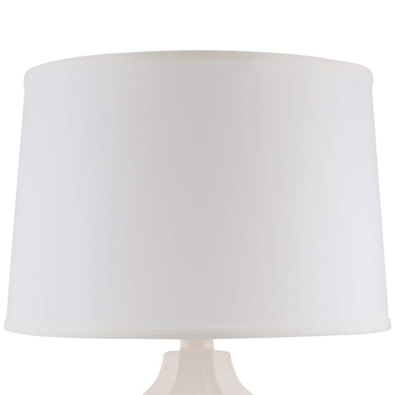 Image 3 Melinda 29" Coastal Modern White Faceted Ceramic Table Lamp more views