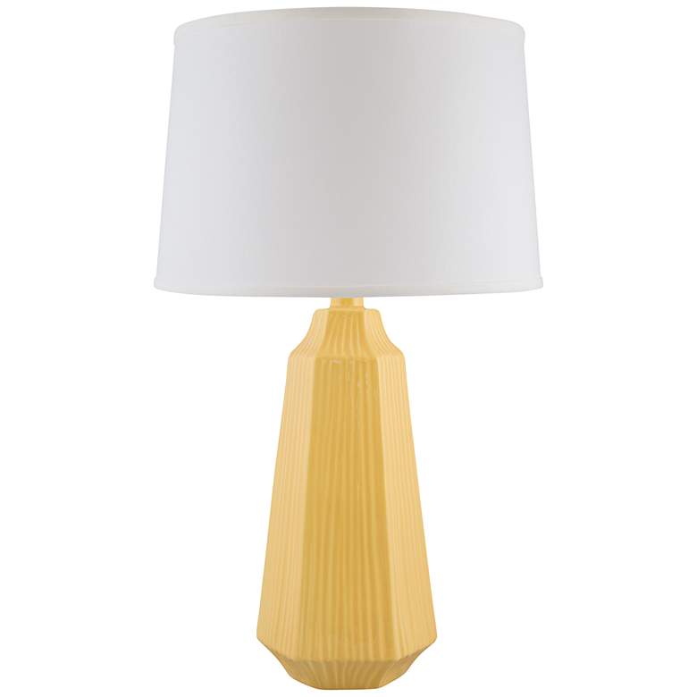 Image 2 Melinda 29" High Modern Straw Yellow Faceted Ceramic Table Lamp