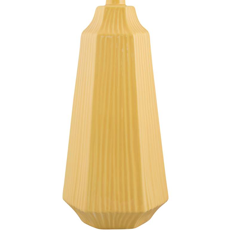Image 3 Melinda 29 inch High Modern Straw Yellow Faceted Ceramic Table Lamp more views