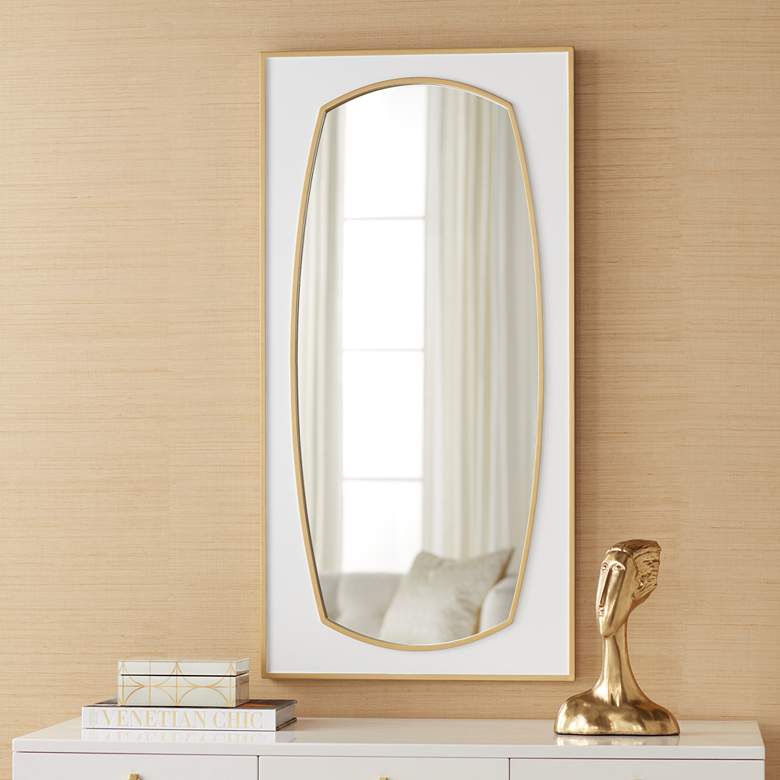 Image 1 Melinda White and Gold 22 inch x 44 inch Wall Mirror
