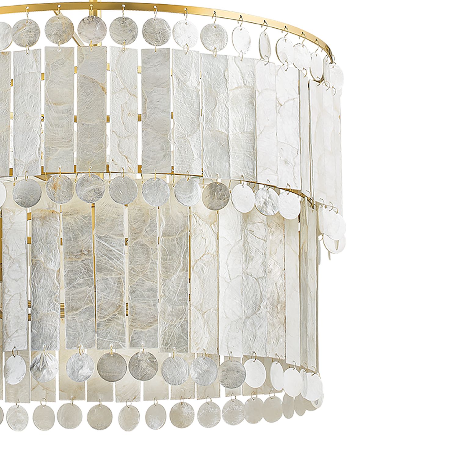 Image 3 Melisa 24" Wide Aged Brass Capiz Shell 6-Light Chandelier more views