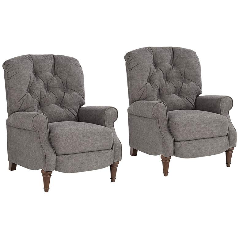 Image 1 Melissa Ash Gray Fabric 3-Way Recliners Set of 2