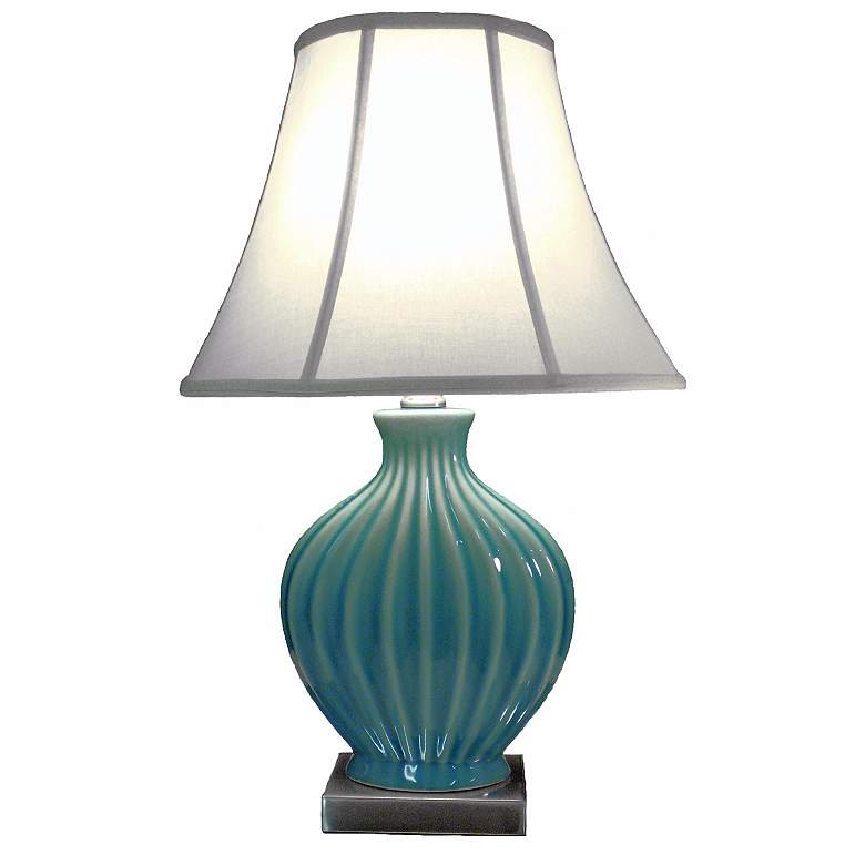 Image 1 Melissa Ceramic Blue and Teal Table Lamp