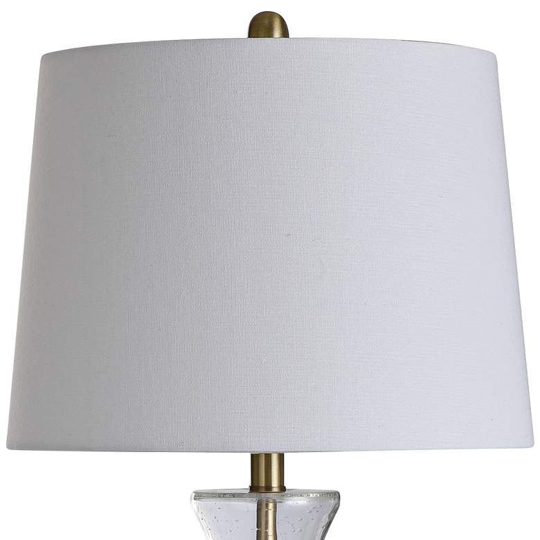 Image 2 Melissandra Clear Seeded Glass and Brass Modern Table Lamp more views