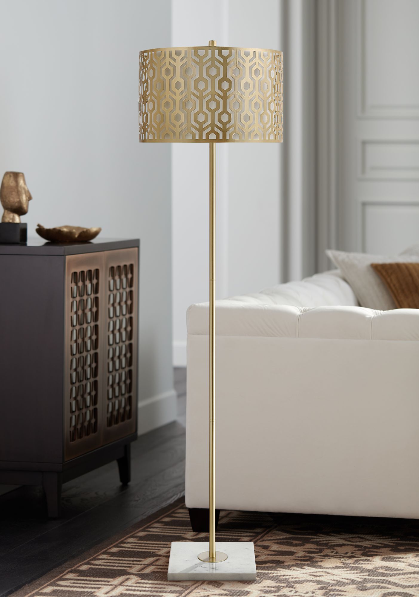 champagne gold floor lamp