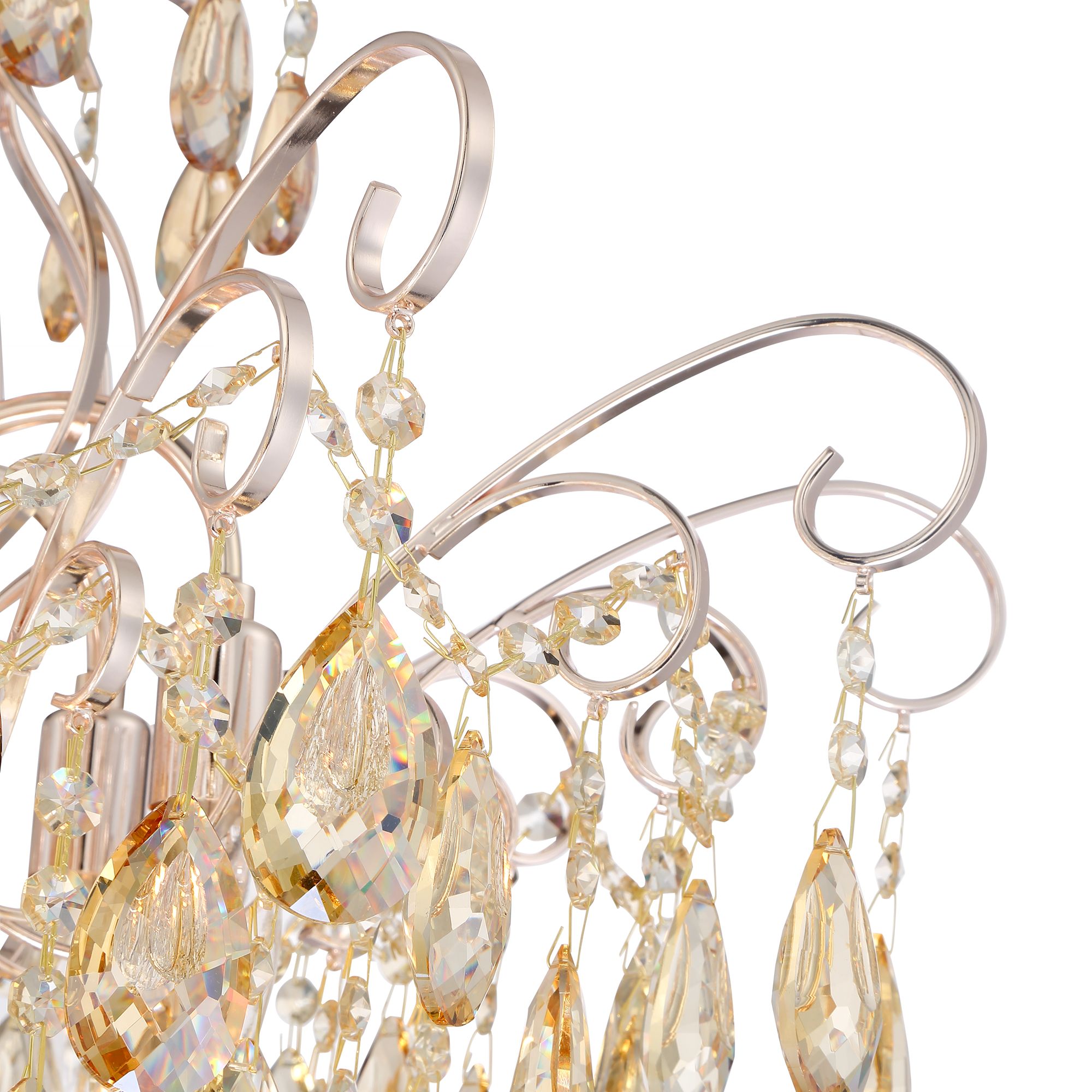 Mellie 24" Wide Champagne Gold and Crystal Chandelier 63C74 Lamps Plus
