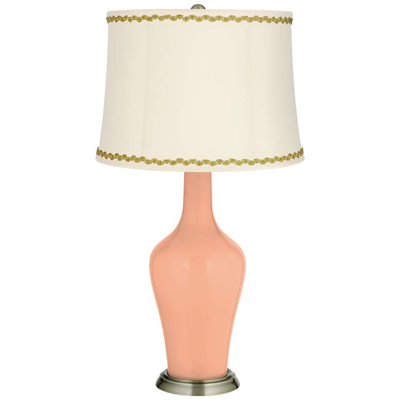 Image 1 Mellow Coral Anya Table Lamp with Relaxed Wave Trim
