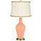 Mellow Coral Anya Table Lamp with Relaxed Wave Trim