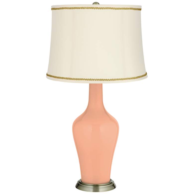 Image 1 Mellow Coral Anya Table Lamp with Scroll Braid Trim