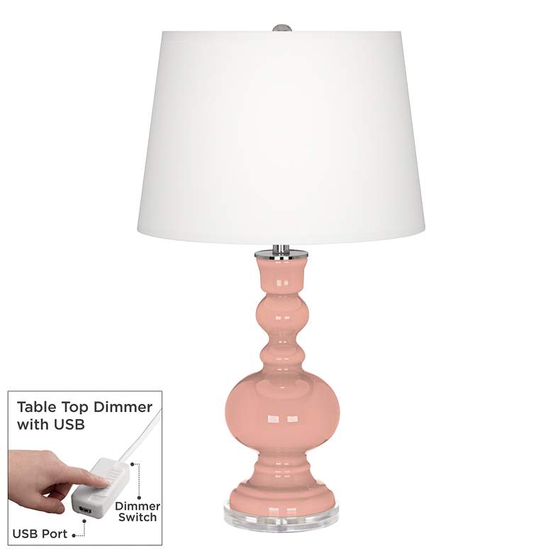 Image 1 Mellow Coral Apothecary Table Lamp with Dimmer