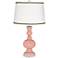 Mellow Coral Apothecary Table Lamp with Ric-Rac Trim