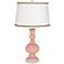 Mellow Coral Apothecary Table Lamp with Twist Scroll Trim