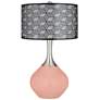 Mellow Coral Black Metal Shade Spencer Table Lamp