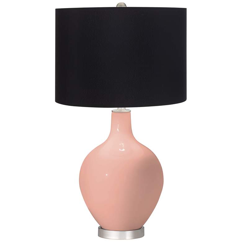Image 1 Mellow Coral Black Shade Ovo Table Lamp