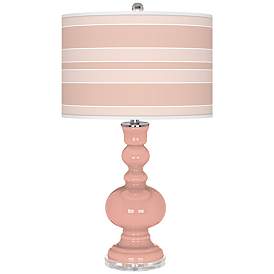 Image1 of Mellow coral Bold Stripe Apothecary Table Lamp