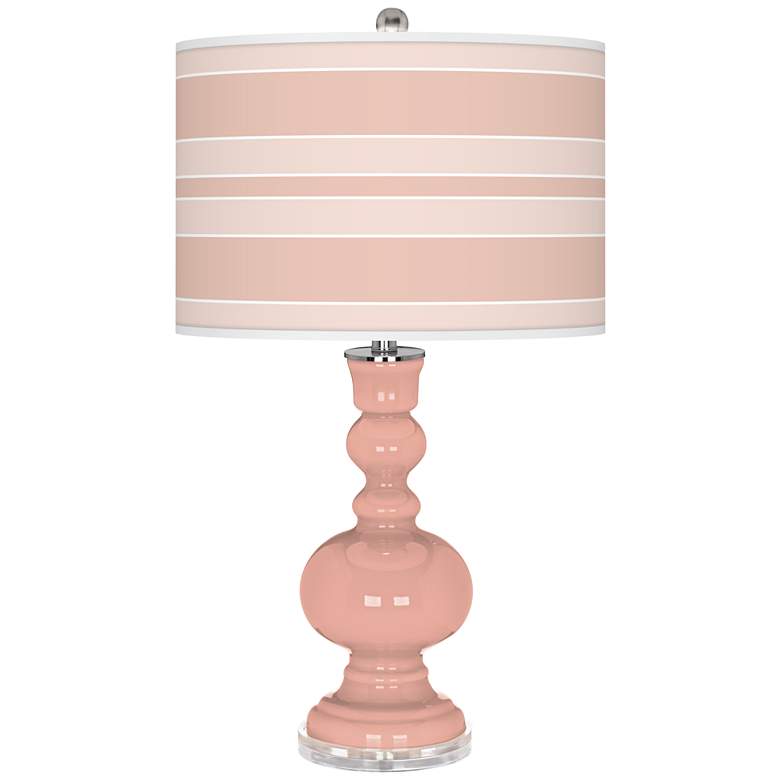 Image 1 Mellow coral Bold Stripe Apothecary Table Lamp
