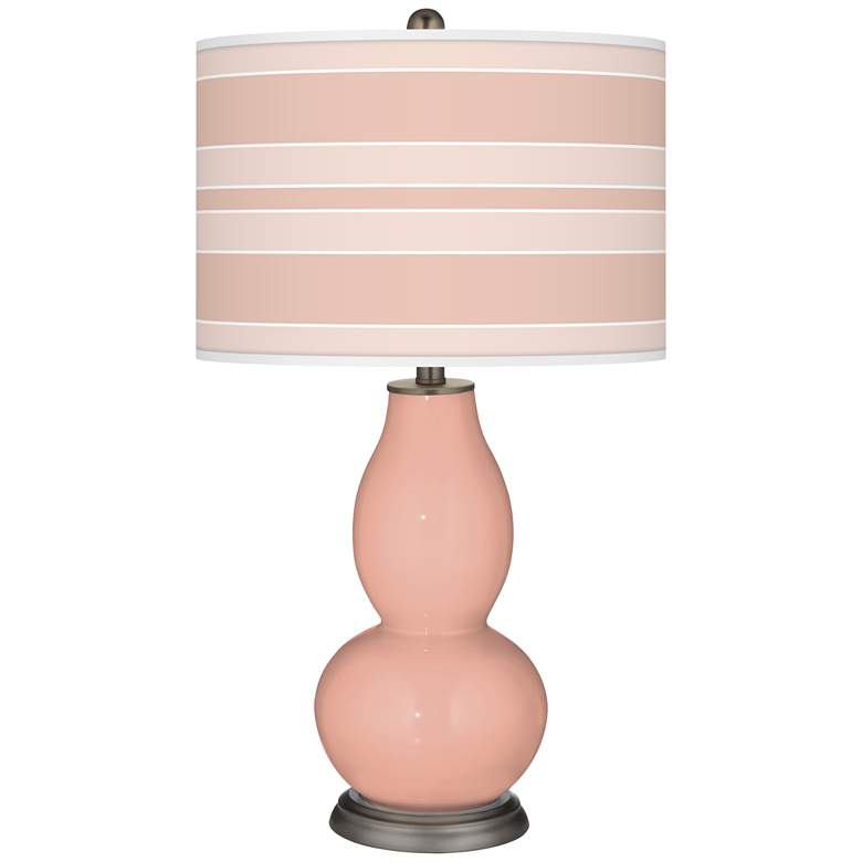 Image 1 Mellow Coral Bold Stripe Double Gourd Table Lamp