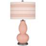 Mellow Coral Bold Stripe Double Gourd Table Lamp