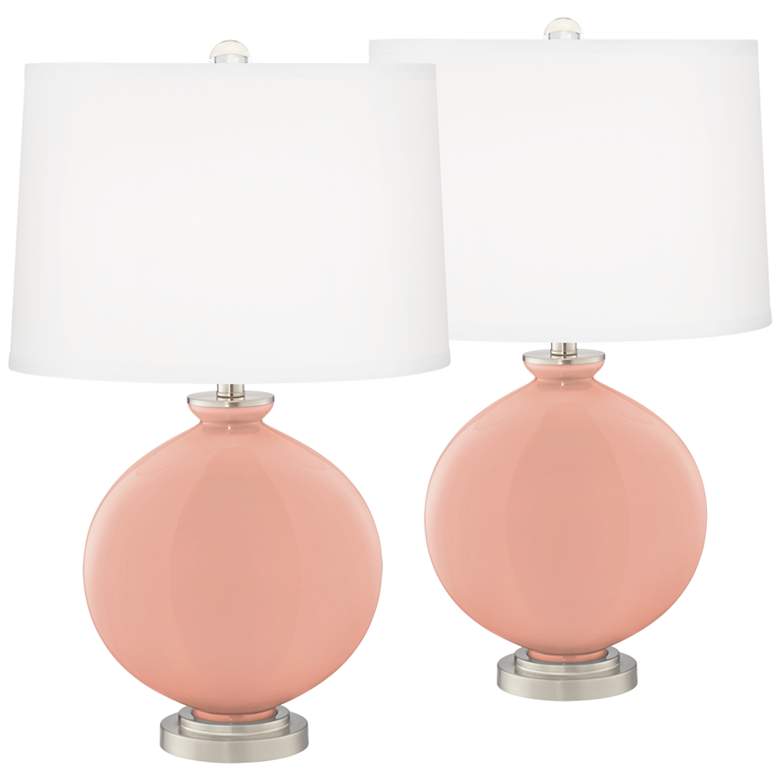 Image 2 Mellow Coral Carrie Table Lamp Set of 2 with Dimmers