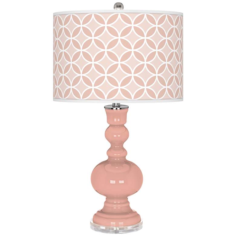 Image 1 Mellow coral Circle Rings Apothecary Table Lamp