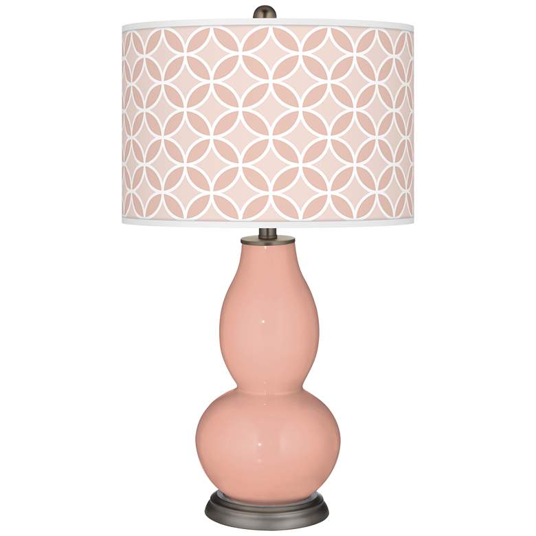Image 1 Mellow Coral Circle Rings Double Gourd Table Lamp