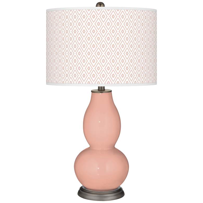 Image 1 Mellow Coral Diamonds Double Gourd Table Lamp