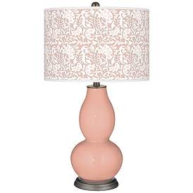 Image1 of Mellow Coral Gardenia Double Gourd Table Lamp