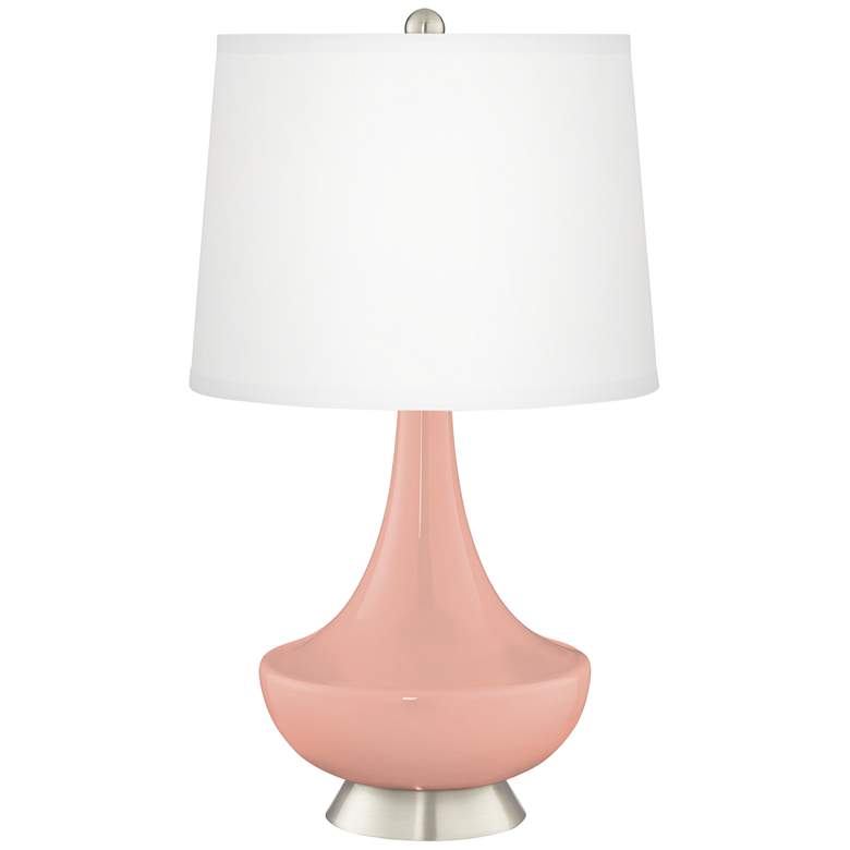 Image 2 Mellow Coral Gillan Glass Table Lamp with Dimmer