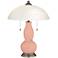 Mellow Coral Gourd-Shaped Table Lamp with Alabaster Shade