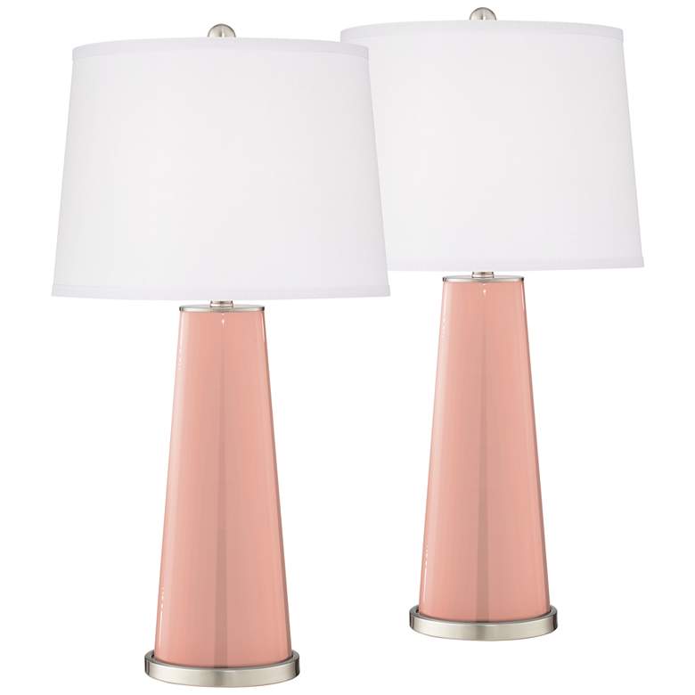 Image 2 Mellow Coral Leo Table Lamp Set of 2 with Dimmers