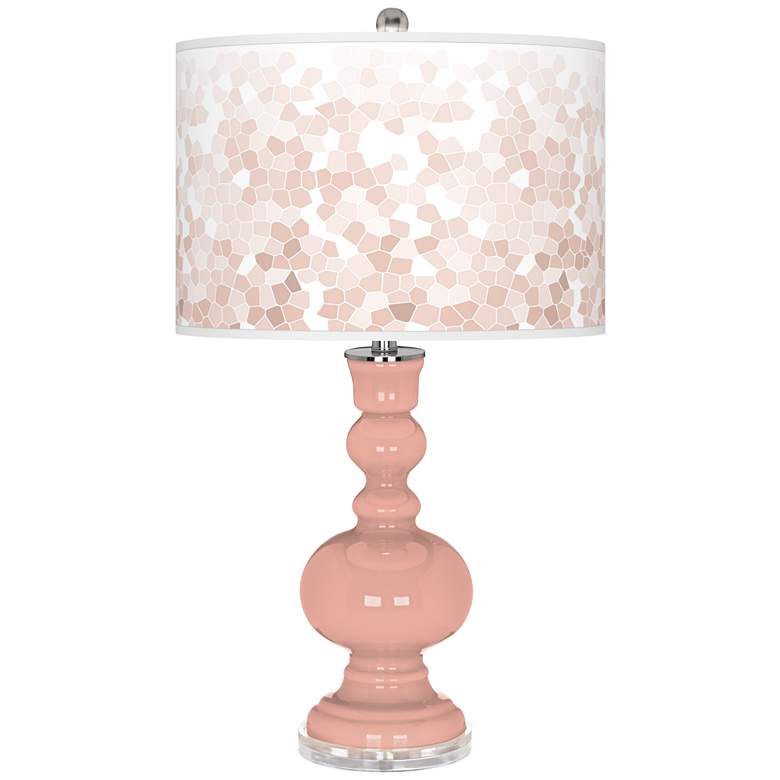 Image 1 Mellow Coral Mosaic Giclee Apothecary Table Lamp