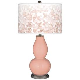 Image1 of Mellow coral Mosaic Giclee Double Gourd Table Lamp