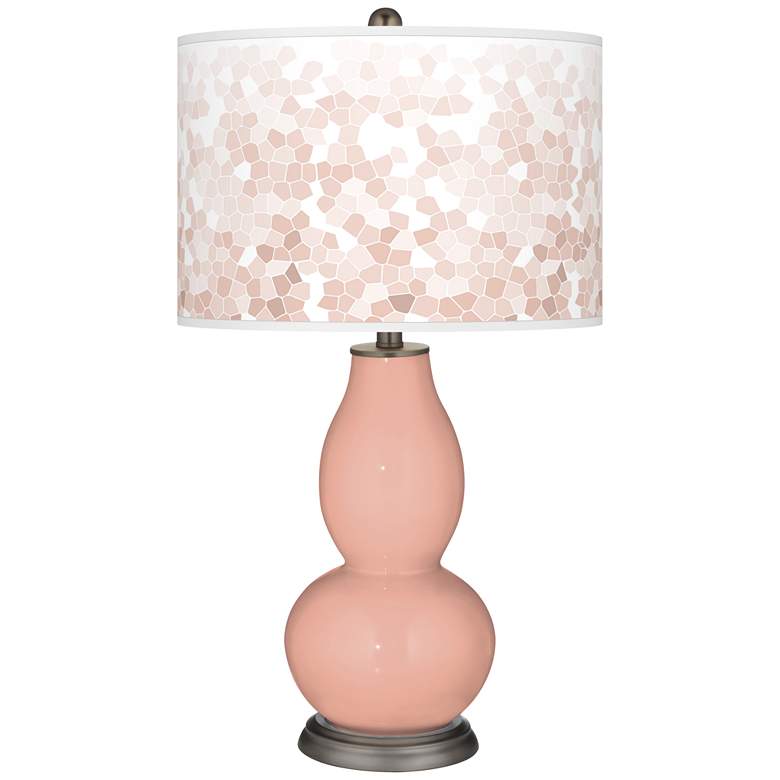 Image 1 Mellow coral Mosaic Giclee Double Gourd Table Lamp