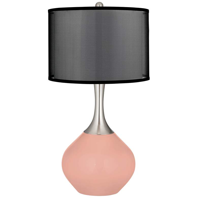 Image 1 Mellow Coral Spencer Table Lamp with Organza Black Shade