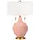 Mellow Coral Toby Brass Accents Table Lamp