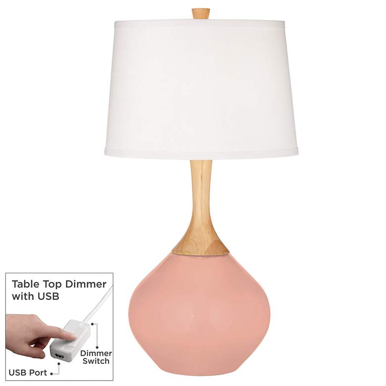Image 1 Mellow Coral Wexler Table Lamp with Dimmer