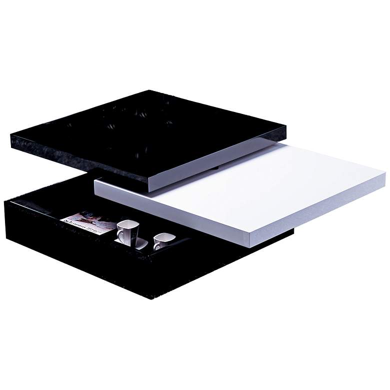 Image 1 Mellow Motion Black and White Square Coffee Table