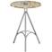 Melly 17" Wide Agate and Chrome Round Accent Table