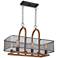 Melo 30 1/4"W Wood and Black Kitchen Island Light Chandelier