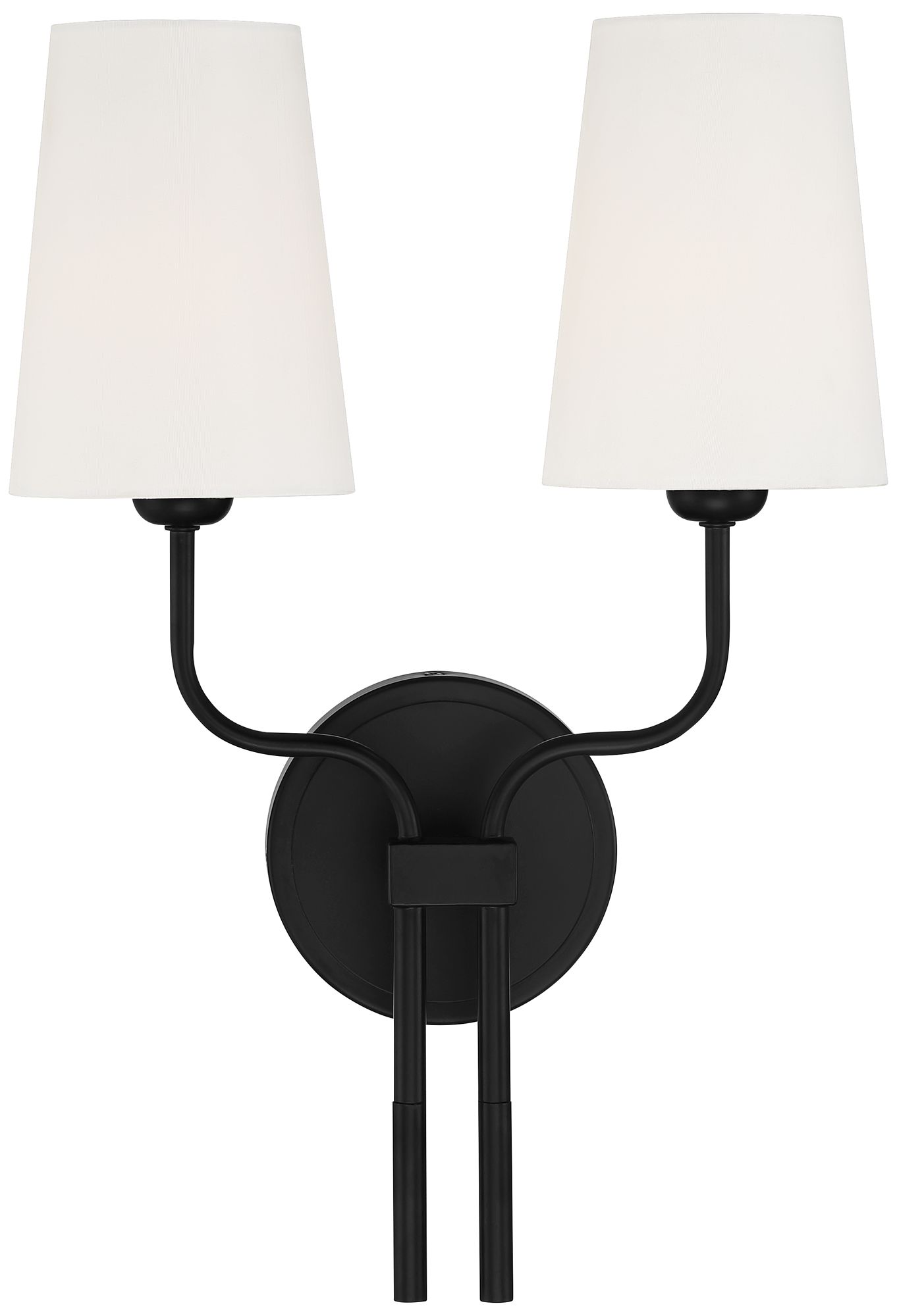 black 2 light sconce