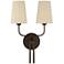 Melody 19 1/2" High Bronze Metal 2-Light Wall Sconce