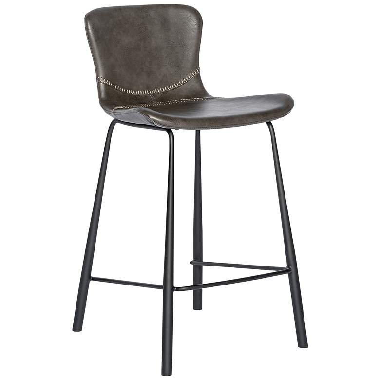 Image 2 Melody 25 3/4 inch Dark Gray Leatherette Counter Stool