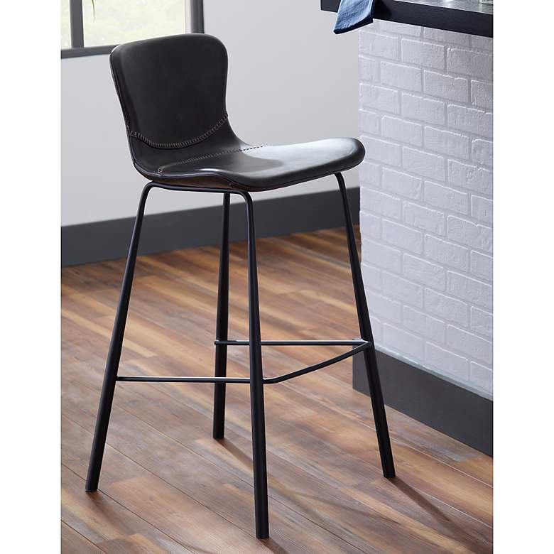 Image 1 Melody 25 3/4 inch Dark Gray Leatherette Counter Stool